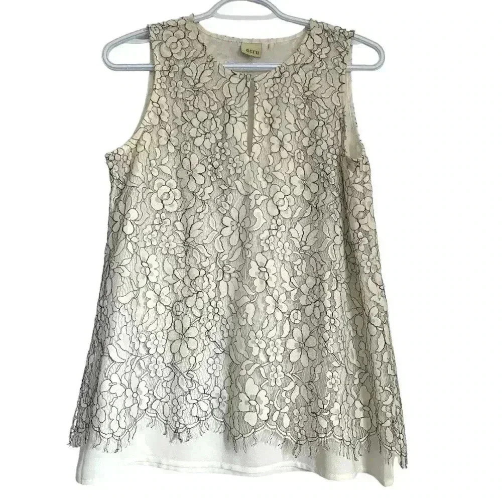 Ecru blouse, size 2 EUC
